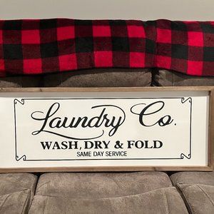 Laundry Wood wall sign